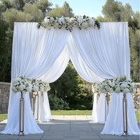 Nouvelle Arrivée Élégant Moderne Blanc Extensible dans les 4 sens Polyester Spandex Panneau de Rideau de Fond Drapé pour Mariage Événement Fête Scène