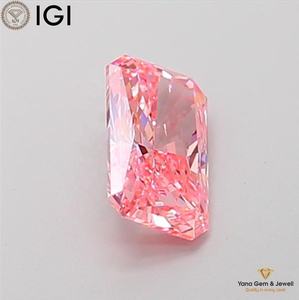 Diamante Cultivado en Laboratorio con Certificado IGI, Corte Radiante de 1.00 Quilates, Color Rosa Intenso, Claridad VVS2, para Anillo de Diseñador - Product Image 3