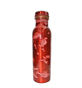 ขวดน้ำสีแดงลายหินอ่อนแบบมันเงา Ruby Mist Copper ขวดน้ำแบบใช้ซ้ำได้สำหรับบ้าน สำนักงาน ยิม การเดินทาง พกพาในชีวิตประจำวัน - Product Image 1