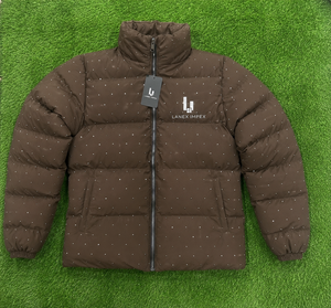 Custom Men Brown Puffer Jacket Winter Quilted Bubble Coat Lightweight Warm Insulated Zip Up Jacket OEM ODM Wholesale Manufacture - Product Image 6