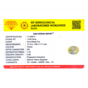5.17 Carat Oval Cut Yellow Sapphire Loose Gemstone for Fine Jewelry - Product Image 4