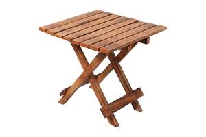 Handmade Wooden <b>Outdoor</b> Adirondack Natural Brown <b>Foldable</b> Coffee <b>Table</b>, End <b>Table</b> for Poolside Garden, Living Room, Bedroom - Product Image 2