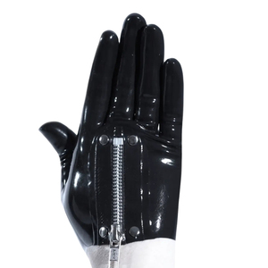 ถุงมือข้อมือ PU สีดำพร้อมซิปสไตล์พังก์ไม่บุซับในสวมใส่สบายในฤดูหนาว - Product Image 3
