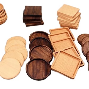 Wholesale Eco-Friendly Beech & Walnut Wooden <b>Coasters</b> Round and Square <b>Drink</b> Mat Set Custom Logo Wood <b>Coaster</b> <b>for</b> Coffee & Bars - Product Image 2