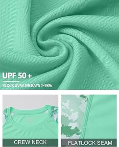 Camiseta de Natación Unisex de Manga Larga con Protección Solar UPF50+, Color Verde Menta, Mangas con Estampado de Camuflaje, Secado Rápido, Poliéster, Ecológica - Product Image 3