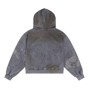 Sweat-shirt à capuche unisexe oversize avec imprimé éclair, style streetwear vintage Y2K, avec poche - Product Image 4