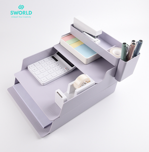 SWORLD Factory Wholesale 3 Tier PP <b>Desktop</b> <b>Organizer</b> Multifunctional Office Storage Box Minimalist Design OEM ODM - Product Image 5