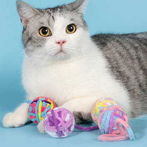 Lot de 9 jouets pour chat en pelote de laine tissée à la main avec clochette intégrée, balles interactives douces pour chatons, jouets résistants aux griffures et aux morsures pour animaux de compagnie - Product Image 2