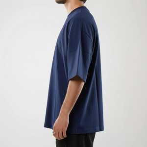 Camiseta Azul con Lavado Ácido de Nuevo Diseño para Hombre, Estilo Hip Hop, Oversize, Estilo Urbano, Algodón Premium Transpirable, Top Casual de Manga Corta para Verano - Product Image 3