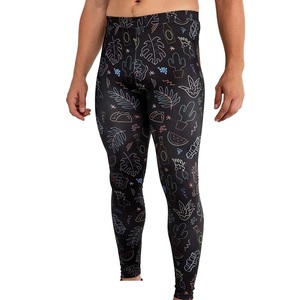 Wholesale <b>Men</b> Sportswear Fitness <b>Leggings</b> High Quality Custom Logo Gym Stretch <b>Compression</b> Anti-UV Water Resistant Elastic Waist - Product Image 3