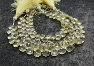 Cuentas de Cuarzo Limón Natural AAA, Facetadas en Forma de Corazón, 7-8MM, Hilo de 8 Pulgadas, Cuentas de Cuarzo Limón Natural al por Mayor - Product Image 6