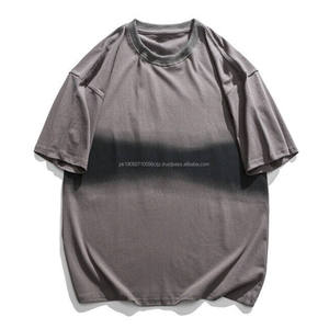 High Quality Low Oem Moq 240gsm 100% Cotton <b>TShirt</b> Custom Brand Blank Plain Plus Size Men's T Shirts Logo Boxy Fit - Product Image 4