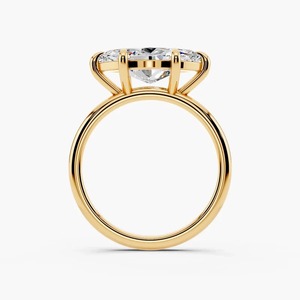Anillo de Oro de 14K con Diamante Cultivado en Laboratorio, Corte Marquesa, Estilo East West - Product Image 3