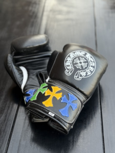 Gants de boxe en cuir véritable de haute qualité, légers, à doigts entiers, avec poignées ajustables - Product Image 1