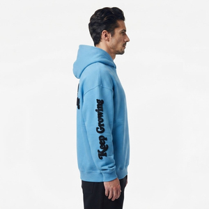 Sudadera con Capucha Extra Grande para Hombre, con Estampado y Bordado, Hombros Caídos, Mezcla de Poliéster/Algodón, para Invierno - Product Image 3