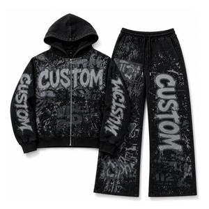 Survêtement surdimensionné pour homme OEM, ensemble de survêtement ample pour homme et survêtement streetwear de luxe pour homme pour les marques de vêtements - Product Image 4