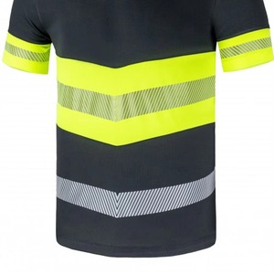 เสื้อยืดคอกลมแบบสะท้อนแสงสำหรับผู้ชาย สีเหลืองมะนาว เสื้อผ้าทำงานฤดูร้อน เสื้อยืดนิรภัยแบบมองเห็นได้ชัดเจน - Product Image 4