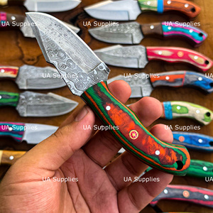 Couteaux de chasse d'extérieur de qualité industrielle en acier Damas, à lame fixe, pour le dépecage, le camping, la survie et le bushcraft - Vente en gros de fournitures UA - Product Image 2