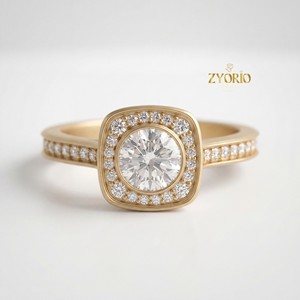 Élégante alliance de mariage en argent 925 avec zircon de laboratoire carré, serti en griffes, pierre latérale 0,40 carat, clarté VS2, plaqué rhodium - Product Image 6