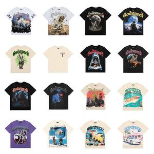 Nouveau T-shirt unisexe en coton à manches courtes imprimé Godspeed Skull style américain, pour l'été, style urbain sombre, 260 grammes - Product Image 6