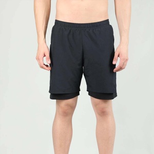 Shorts de sport décontractés 2-en-1 pour hommes avec doublure de compression, longueur mi-longue, élégants, pour les swings de kettlebell - Product Image 1