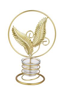 Candelabro Redondo de Latón con Diseño de Hojas para Decoración del Hogar, Diseño Metálico Duradero - Product Image 3