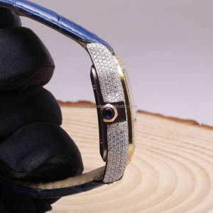 RB GEMS นาฬิกาสแตนเลสผู้ชายหรูหรา VVS Moissanite เท่เท่ไม่ซ้ำกันสไตล์ฮิปฮอปแก้วซิลิโคนแอนะล็อกระยะดวงจันทร์ - Product Image 6