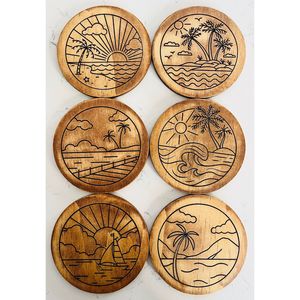 Wooden Coaster for <b>Beverage</b> <b>Serving</b> Elegant Home Dining <b>Set</b> - Product Image 4