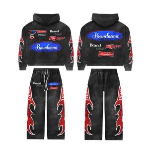 Survêtement de luxe grande taille pour l'hiver, veste à strass et pantalon rayé, marque personnalisée - Product Image 5