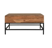 Table à café moderne de luxe avec plateau relevable, en bois doré et métal minimaliste, grande pièce, meubles de maison, personnalisés OEM
