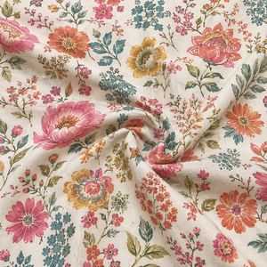 Magnifique Tissu Cambric Doré 60x60/92x88 en Coton Pur Cardé Biologique Lavé Écologique Respirant Imprimé Léger pour Doublure de Sac et Usage Domestique - Product Image 2