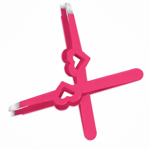 Pinzas para Cejas y Pestañas con Diseño de Corazón Rosa, Punta Inclinada, Acero Inoxidable, Estilo de Moda de Lujo, Mango Ligero y Duradero - Product Image 5