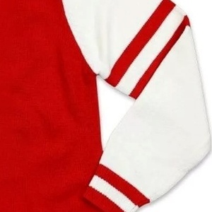 Pull en tricot à col en V rouge et blanc pour femme, manches longues, style preppy, couleur unie, 100% acrylique, vêtements d'automne - Product Image 6