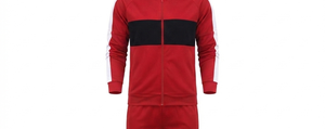 Chándal Rojo con Capucha para Hombre, Diseño Color Block, Cierre de Cremallera, Manga Larga, Ropa Deportiva Casual con Bolsillos Laterales, Ropa de Otoño - Product Image 5