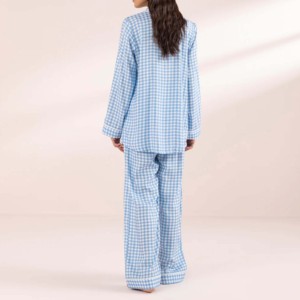 Ensemble de pyjama à capuche léger imprimé pour femmes, manches longues, fermeture à cordon, coupe régulière, décontracté, automne, poches latérales, 2-en-1 - Product Image 3