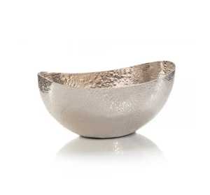 Bol à salade minimaliste en acier inoxydable brossé, plat à fruits rond moderne en métal, organiseur de comptoir élégant en métal argenté - Product Image 3