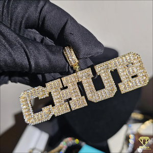 Collier pendentif de luxe « 1st Lady » avec chaîne cubaine sertie de pierres, bijoux hip-hop pour femmes et hommes - Product Image 3