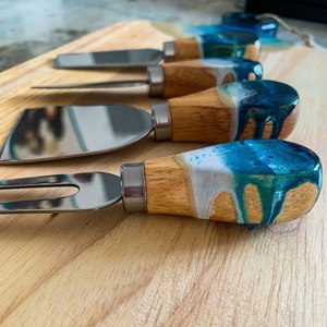 Support de rangement pour couverts en bois, organisateur d'ustensiles, porte-cuillères, fourchettes, couteaux, pour comptoir de cuisine, support en bois rustique - Product Image 4