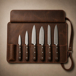 Luxury leather <b>tool</b> <b>roll</b> organizer bags wholesale OEM supplier custom logo export quality portable storage leather <b>tool</b> <b>roll</b> - Product Image 3