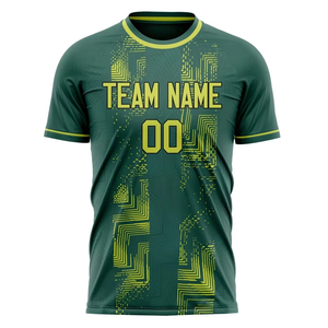 Camiseta de Fútbol Original Personalizada, Versión Jugador, Corta, Transpirable, de Secado Rápido, 100% Poliéster, para Club o Equipo, Amarillo y Verde, con Logotipo Personalizado, Unisex - Product Image 6