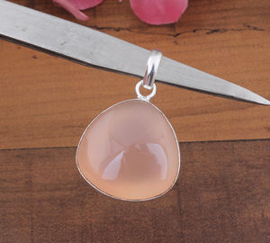 Dijes de Cuarzo Rosa Natural, Plata de Ley 925, Chapado en Platino, Joyería Vintage con Piedras Preciosas Curativas, Unisex, Venta al por Mayor - Product Image 3