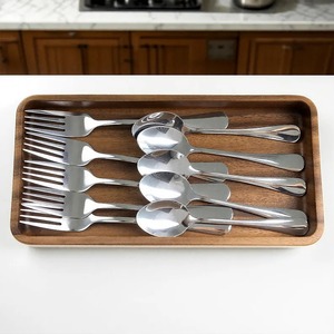 Caja de cubiertos de madera de estilo moderno, juego de cubiertos de acero inoxidable con diseño moderno único, juego de cubiertos de lujo de alta calidad - Product Image 2