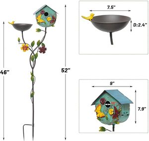 Baño para Pájaros de Hierro Ecológico y Encantador para Decoración de Jardín Exterior y Actividades Diarias de Alimentación de Aves en el Patio Trasero - Product Image 3