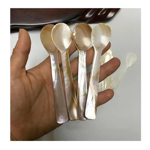 Cuillère artisanale en nacre, cuillère en coquille naturelle pour la crème glacée, les desserts, la cafétéria, la vaisselle de table - Product Image 6