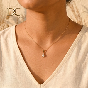 IGI Certified Fine Jewelry 14KT <b>Solid</b> Yellow <b>Gold</b> Lab Grown Diamond <b>Pendant</b> Necklace Classic Latest Collection for Women's - Product Image 5