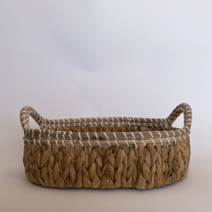 ตะกร้าเก็บหญ้าทะเลรุ่นใหม่พร้อมที่จับเหล็กบ้านและสวนรูปวงรีสำหรับผลไม้หรืออุปกรณ์เสริม - Product Image 4