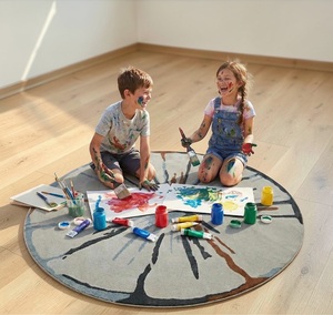 Hand Tufted Wool <b>Rug</b> Eco-Friendly Anti-Bacteria Pet-Friendly Non-Slip Abstract Low Pile Modern Design Home Commercial Prayer Use - Product Image 3