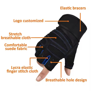 Premium <b>Half</b> Finger Weight Lifting Gloves for Men Women Non <b>Slip</b> Grip Gym Fitness Training Workout - Product Image 4