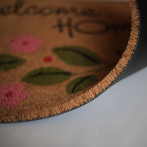พรมเช็ดเท้าลายดอกไม้ Bloom Welcome Home พร้อมแผ่นรอง PVC พรมปูพื้นทางเข้าลายพิมพ์ดีไซน์เนอร์ ทำจากใยมะพร้าวธรรมชาติ ตกแต่งบ้านสวยงาม - Product Image 4