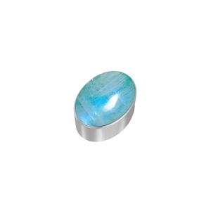 Premium Silver Plated Fine Classic 925 Silver Slider Green Moonstone Mix Shapes Spring <b>Lock</b> <b>Cable</b> Chain Bezel Setting Pack 6 - Product Image 1